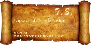 Tapasztó Sándor névjegykártya