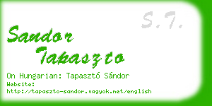 sandor tapaszto business card