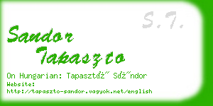 sandor tapaszto business card